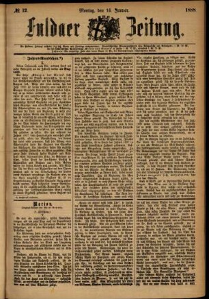 Ausgabe vom Montag, den 16. Januar 1888.