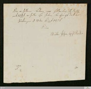 Quittung, geschrieben von Heinrike Breunlin, unterzeichnet von Hölderlins Mutter [StA 7,2 BR 467]