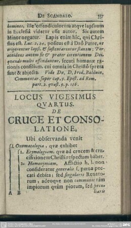Locus Vigesimus Quartus. De Cruce Et Consolatione