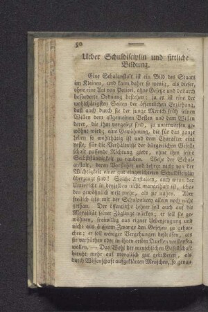 Ueber Schuldisciplin und sittliche Bildung.