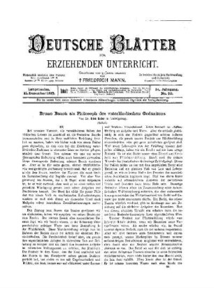 Bruno Bauch als Philosoph des vaterländischen Gedankens : (Schluß)