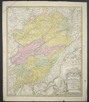 Comitatûs Burgundiae : tam in Primarias Ejus Praefecturas quam in Minores Earundem Balliviatus aliasque Ditiones subjacentes et insertas a vicinis Regionibus accurate et distinete divisi