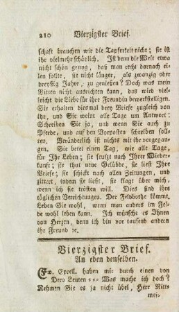 Vierzigster Brief. An eben denselben