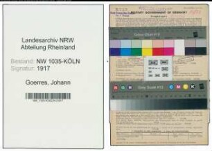Entnazifizierung Johann Goerres , geb. 21.05.1893 (Schlosser)