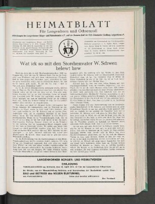 Langenhorner Bürger- und Heimatverein Einladung