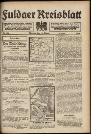 Erste Ausgabe vom Dienstag, den 24. Oktober 1916.