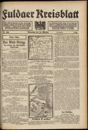 Erste Ausgabe vom Dienstag, den 24. Oktober 1916.