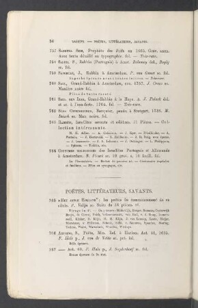 Poëtes, Littérateurs, Savants