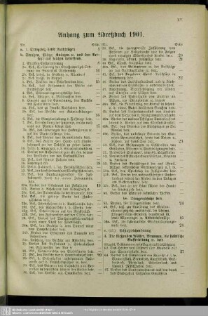 Anhang zum Adreßbuch 1901