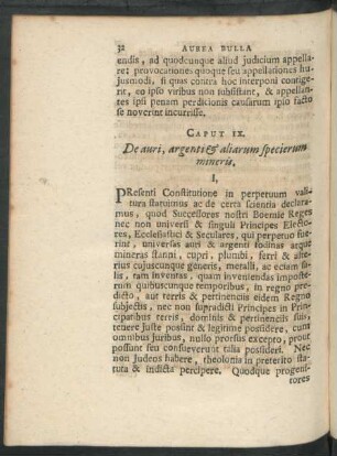 Caput IX. De auri, argenti & aliarum specierum mineris.