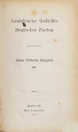 Auserlesene Gedichte Deutscher Poeten