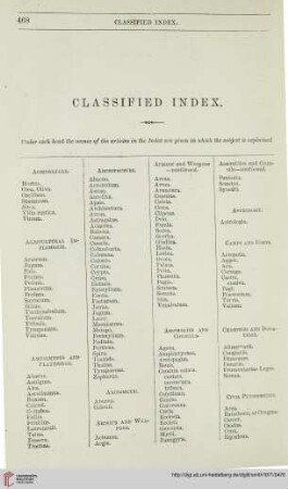 Classified index