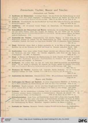 Zimmerleute, Tischler, Maurer und Tüncher (Nr. 99-114)