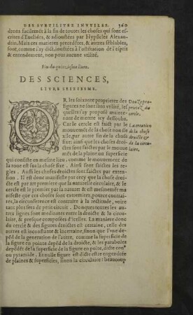Des sciences, Livre seiziesme.