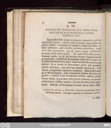§. XII. Aestimatio Bonorum Quo Modo Praesertim In Wirtembergia Instituenda Sit?