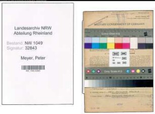 Entnazifizierung Peter Meyer , geb. 18.03.1891 (Zugfuehrer)