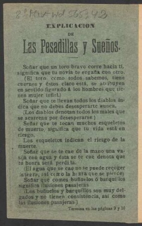 Explicación de las pesadillas y sueños.