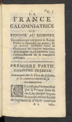 Chapitre Premier. Remarques sur le Titre du Libelle, [et] les commencements de sa condamnation.
