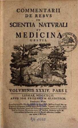 Commentarii de rebus in scientia naturali et medicina gestis. 34. 1792