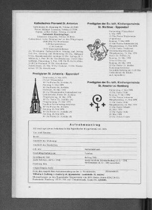 Predigtplan der Ev.-luth. Kirchengemeinde St. Anschar zu Hamburg