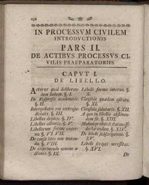 Pars II. De Actibus Processus Civilis Praeparatoriis.