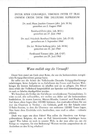 Wann endlich siegt die Vernunft?