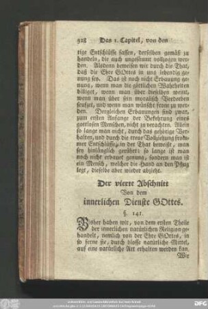 Der vierte Abschnitt Von dem innerlichen Dienste Gottes.