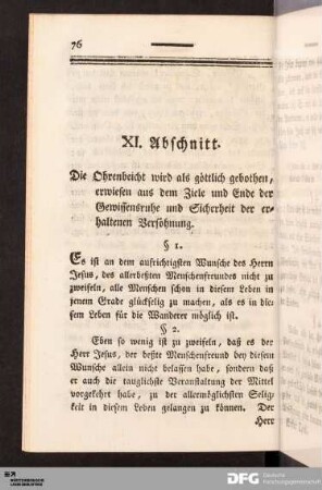 XI. Abschnitt.