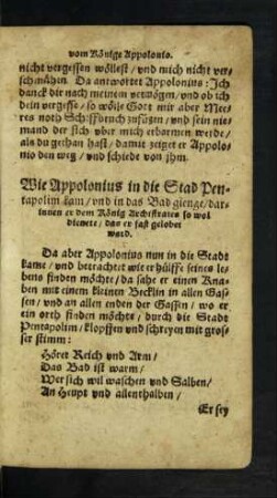 Wie Appolonius in die Stad Pentapolim kam ...