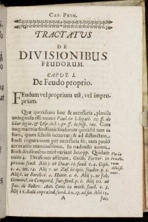 Tractatus De Divisionubus Feudorum.