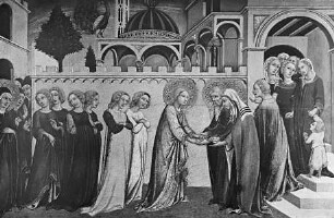 Teile von einer Predella — Die Heimkehr Marias aus dem Tempel, Folio 00070