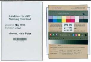 Entnazifizierung Hans Peter Maenss , geb. 27.02.1901 (Dolmetscher)