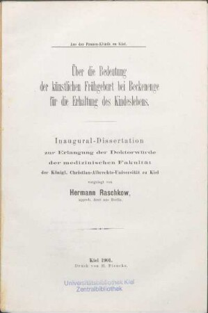 Über die Bedeutung der künstlichen Frühgeburt bei Beckenenge für die Erhaltung des Kindeslebens