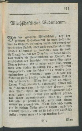 Wirthschaftliches Vademecum.