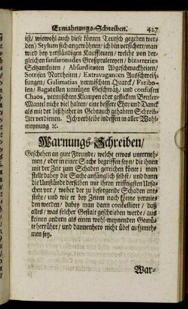 Warnungs-Schreiben.