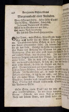 226-232, Morgenandacht eines Reisenden; Abend-Andacht eines Reisenden