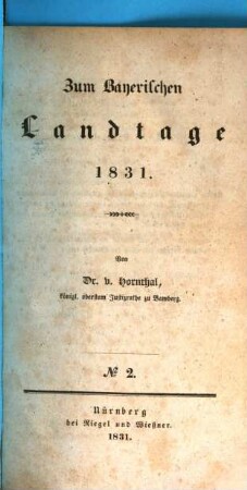 Zum Bayerischen Landtage 1831, 2