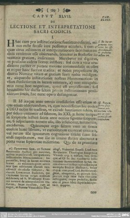 Caput XLVII. De lectione et interpretatione sacri codicis