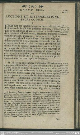 Caput XLVII. De lectione et interpretatione sacri codicis