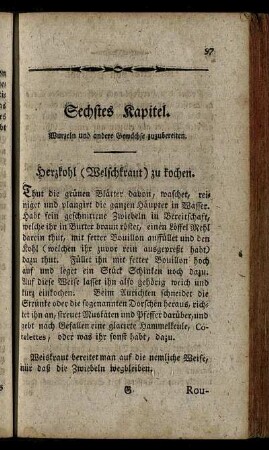 Sechstes Kapitel. Wurzeln und andere Gewächse zuzubereiten.