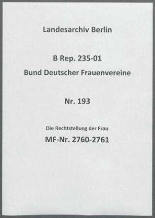 Die Rechtstellung der Frau