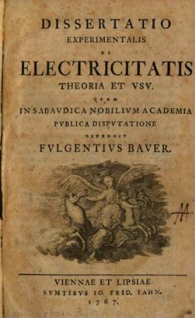 Dissertatio Experimentalis De Electricitatis Theoria Et Vsv