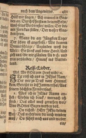 Reiß-Lieder.