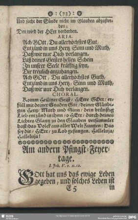 Am andern Pfingst-Feyertage