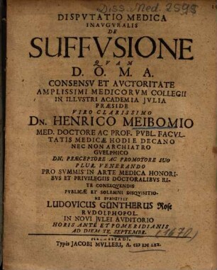 Dispvtatio Medica Inavgvralis De Suffvsione