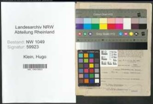 Entnazifizierung Hugo Klein , geb. 25.06.1895 (Arzt)