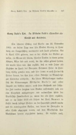 Georg Vatke's Tod. Zu Wilhelm Vatke's Charakter als Mensch und Gelehrter