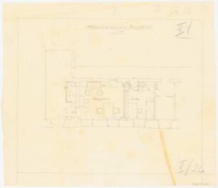 Dienstwohnung des Reichsaußenministers Joachim von Ribbentrop, Berlin-Mitte Umbau: Nordflügel im Vorderbau: Grundriss mit Möblierungsplan 1:50