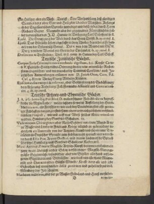 Teutsche Artzney- und Chymische Bücher.