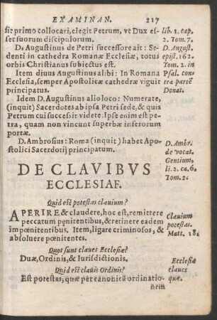 De Clavibus Ecclesiae.